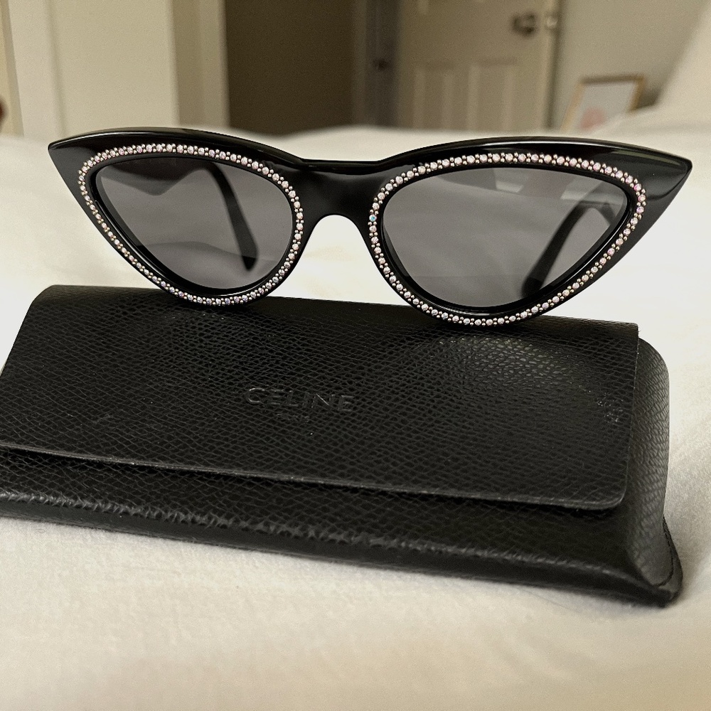 Authentic Celine Cat Eye Rhinestone Sunglasses